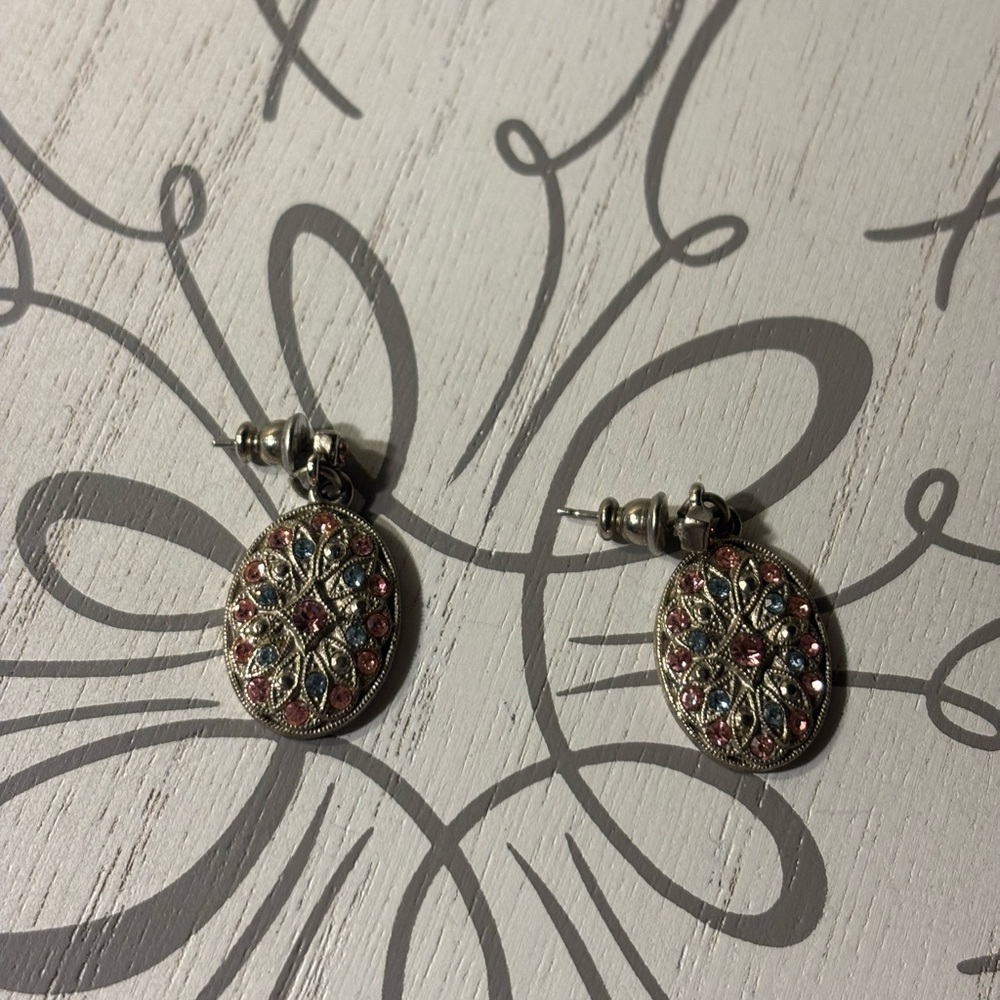 1928 Silver Scrollwork Earrings